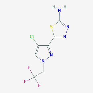 5-[4-Chloro-1-(2,2,2-trifluoroethyl)pyrazol-3-yl]-1,3,4-thiadiazol-2-amine