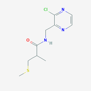 molecular formula C10H14ClN3OS B2358296 N-[(3-Chloropyrazin-2-yl)methyl]-2-methyl-3-methylsulfanylpropanamide CAS No. 2190139-95-6