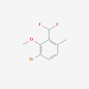 molecular formula C9H9BrF2O B2358297 1-Bromo-3-(difluoromethyl)-2-methoxy-4-methylbenzene CAS No. 2092564-22-0