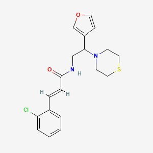 (E)-3-(2-chlorophenyl)-N-(2-(furan-3-yl)-2-thiomorpholinoethyl)acrylamide