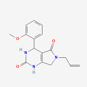 molecular formula C16H17N3O3 B2358301 6-烯丙基-4-(2-甲氧基苯基)-3,4,6,7-四氢-1H-吡咯并[3,4-d]嘧啶-2,5-二酮 CAS No. 899985-31-0