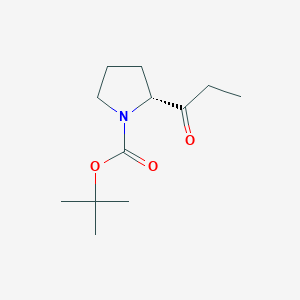 molecular formula C12H21NO3 B2358302 tert-Butyl (2R)-2-propanoylpyrrolidine-1-carboxylate CAS No. 1909286-76-5