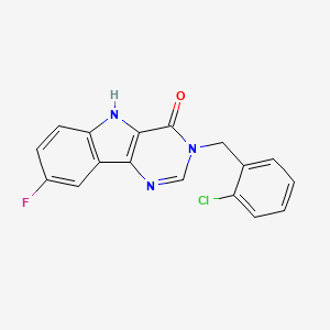 molecular formula C17H11ClFN3O B2358304 3-(2-chlorobenzyl)-8-fluoro-3,5-dihydro-4H-pyrimido[5,4-b]indol-4-one CAS No. 1031557-91-1