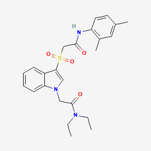 2-(3-((2-((2,4-dimethylphenyl)amino)-2-oxoethyl)sulfonyl)-1H-indol-1-yl)-N,N-diethylacetamide