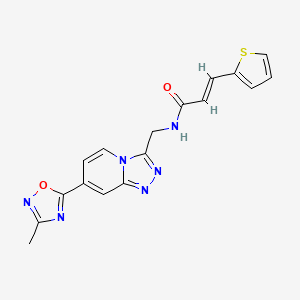 molecular formula C17H14N6O2S B2358327 (E)-N-((7-(3-methyl-1,2,4-oxadiazol-5-yl)-[1,2,4]triazolo[4,3-a]pyridin-3-yl)methyl)-3-(thiophen-2-yl)acrylamide CAS No. 2035004-44-3