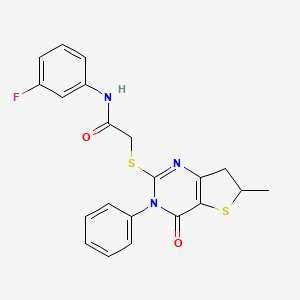N-(3-fluorophenyl)-2-[(6-methyl-4-oxo-3-phenyl-6,7-dihydrothieno[3,2-d]pyrimidin-2-yl)sulfanyl]acetamide