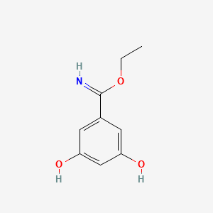 molecular formula C9H11NO3 B2358346 Ethyl 3,5-dihydroxybenzenecarboximidate CAS No. 765260-72-8