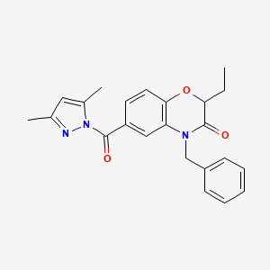 4-Benzyl-6-(3,5-dimethylpyrazole-1-carbonyl)-2-ethyl-1,4-benzoxazin-3-one