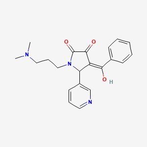 molecular formula C21H23N3O3 B2358352 4-benzoyl-1-(3-(dimethylamino)propyl)-3-hydroxy-5-(pyridin-3-yl)-1H-pyrrol-2(5H)-one CAS No. 380582-64-9