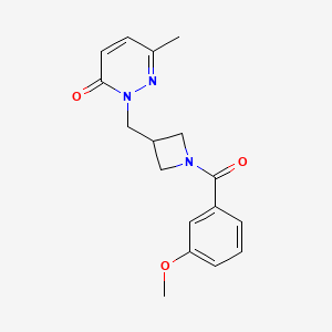 2-[[1-(3-Methoxybenzoyl)azetidin-3-yl]methyl]-6-methylpyridazin-3-one