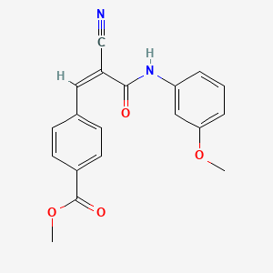 molecular formula C19H16N2O4 B2358356 Methyl 4-[(Z)-2-cyano-3-(3-methoxyanilino)-3-oxoprop-1-enyl]benzoate CAS No. 478017-41-3