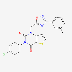 molecular formula C22H15ClN4O3S B2358360 N-(4-methylbenzyl)-3-pyridin-3-ylbenzamide CAS No. 1251634-91-9