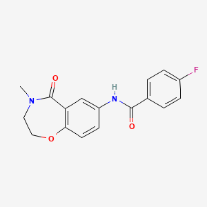 4-fluoro-N-(4-methyl-5-oxo-2,3-dihydro-1,4-benzoxazepin-7-yl)benzamide