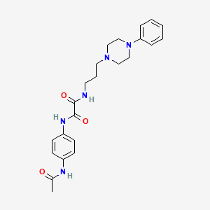 molecular formula C23H29N5O3 B2358367 N1-(4-acetamidophenyl)-N2-(3-(4-phenylpiperazin-1-yl)propyl)oxalamide CAS No. 1049510-16-8