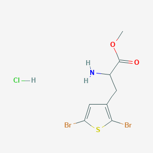 molecular formula C8H10Br2ClNO2S B2358373 Methyl 2-amino-3-(2,5-dibromothiophen-3-yl)propanoate;hydrochloride CAS No. 2287267-23-4
