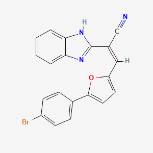 molecular formula C20H12BrN3O B2358374 2-(1H-Benzo[d]imidazol-2-yl)-3-(5-(4-bromophenyl)furan-2-yl)acrylonitrile CAS No. 302552-88-1