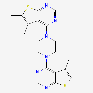 molecular formula C20H22N6S2 B2358380 1,4-Bis(5,6-dimethylthieno[2,3-d]pyrimidin-4-yl)piperazine CAS No. 670270-08-3