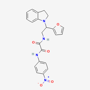 molecular formula C22H20N4O5 B2358383 N1-(2-(furan-2-yl)-2-(indolin-1-yl)ethyl)-N2-(4-nitrophenyl)oxalamide CAS No. 904270-71-9