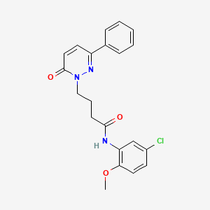 molecular formula C21H20ClN3O3 B2358384 N-(5-chloro-2-methoxyphenyl)-4-(6-oxo-3-phenylpyridazin-1(6H)-yl)butanamide CAS No. 953254-55-2