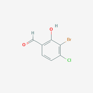 molecular formula C7H4BrClO2 B2358386 3-溴-4-氯-2-羟基苯甲醛 CAS No. 872274-09-4