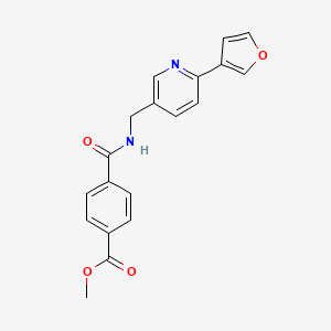 molecular formula C19H16N2O4 B2358388 Methyl 4-(((6-(furan-3-yl)pyridin-3-yl)methyl)carbamoyl)benzoate CAS No. 2034386-44-0