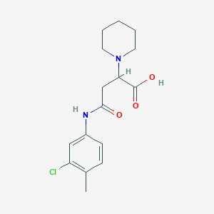 molecular formula C16H21ClN2O3 B2358389 4-((3-Chloro-4-methylphenyl)amino)-4-oxo-2-(piperidin-1-yl)butanoic acid CAS No. 899964-49-9