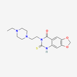 molecular formula C17H22N4O3S B2358393 7-[2-(4-ethylpiperazin-1-yl)ethyl]-6-sulfanylidene-5H-[1,3]dioxolo[4,5-g]quinazolin-8-one CAS No. 689228-51-1