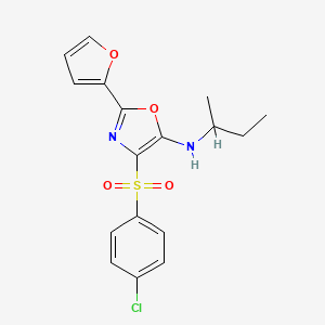 molecular formula C17H17ClN2O4S B2358395 N-(sec-butyl)-4-((4-chlorophenyl)sulfonyl)-2-(furan-2-yl)oxazol-5-amine CAS No. 883248-59-7