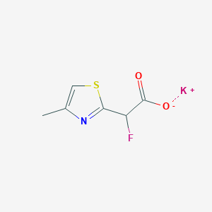 molecular formula C6H5FKNO2S B2358400 Potassium 2-fluoro-2-(4-methyl-1,3-thiazol-2-yl)acetate CAS No. 1461715-74-1