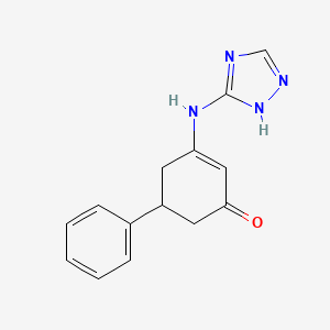 molecular formula C14H14N4O B2358401 5-Phenyl-3-(3H-2,3,5-triazolylamino)cyclohex-2-EN-1-one CAS No. 894217-85-7