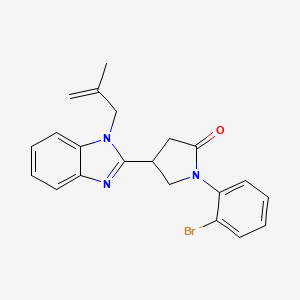 molecular formula C21H20BrN3O B2358405 1-(2-bromophenyl)-4-(1-(2-methylallyl)-1H-benzo[d]imidazol-2-yl)pyrrolidin-2-one CAS No. 847396-24-1