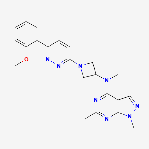 molecular formula C22H24N8O B2358406 N-[1-[6-(2-Methoxyphenyl)pyridazin-3-yl]azetidin-3-yl]-N,1,6-trimethylpyrazolo[3,4-d]pyrimidin-4-amine CAS No. 2415471-46-2