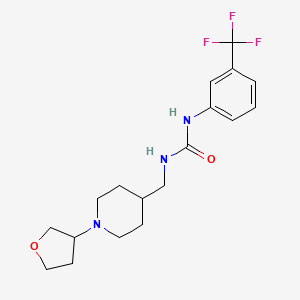 molecular formula C18H24F3N3O2 B2358407 1-((1-(Tetrahydrofuran-3-yl)piperidin-4-yl)methyl)-3-(3-(trifluoromethyl)phenyl)urea CAS No. 2034608-24-5