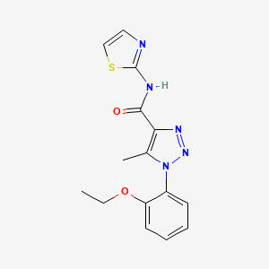 molecular formula C15H15N5O2S B2358411 1-(2-ethoxyphenyl)-5-methyl-N-(thiazol-2-yl)-1H-1,2,3-triazole-4-carboxamide CAS No. 878734-74-8