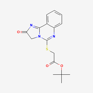 molecular formula C16H17N3O3S B2358413 Tert-butyl 2-[(2-oxo-2,3-dihydroimidazo[1,2-c]quinazolin-5-yl)sulfanyl]acetate CAS No. 478045-98-6