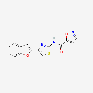 molecular formula C16H11N3O3S B2358415 N-(4-(benzofuran-2-yl)thiazol-2-yl)-3-methylisoxazole-5-carboxamide CAS No. 940840-35-7