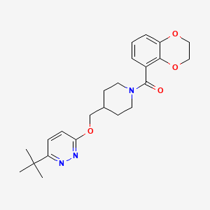 molecular formula C23H29N3O4 B2358417 [4-[(6-Tert-butylpyridazin-3-yl)oxymethyl]piperidin-1-yl]-(2,3-dihydro-1,4-benzodioxin-5-yl)methanone CAS No. 2320466-20-2