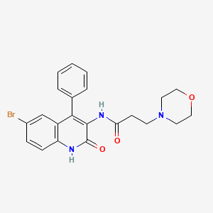 N-(6-bromo-2-oxo-4-phenyl-1H-quinolin-3-yl)-3-morpholin-4-ylpropanamide