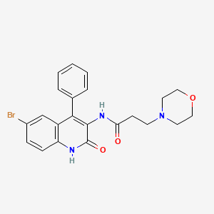 molecular formula C22H22BrN3O3 B2358419 N-(6-溴-2-氧代-4-苯基-1H-喹啉-3-基)-3-吗啉-4-基丙酰胺 CAS No. 332178-03-7