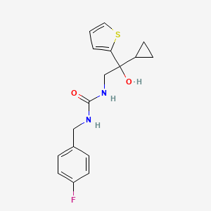molecular formula C17H19FN2O2S B2358425 1-(2-Cyclopropyl-2-hydroxy-2-(thiophen-2-yl)ethyl)-3-(4-fluorobenzyl)urea CAS No. 1396872-43-7