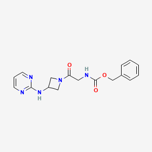 molecular formula C17H19N5O3 B2358426 苄基 (2-氧代-2-(3-(嘧啶-2-基氨基)氮杂环丁-1-基)乙基)氨基甲酸酯 CAS No. 2176152-17-1