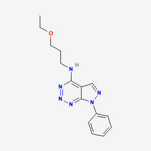 molecular formula C15H18N6O B2358434 N-(3-ethoxypropyl)-7-phenyl-7H-pyrazolo[3,4-d][1,2,3]triazin-4-amine CAS No. 1251578-59-2