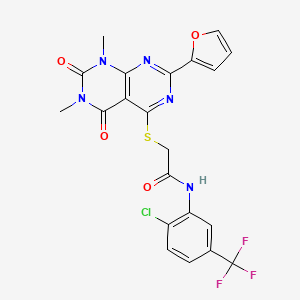 N-(2-chloro-5-(trifluoromethyl)phenyl)-2-((2-(furan-2-yl)-6,8-dimethyl-5,7-dioxo-5,6,7,8-tetrahydropyrimido[4,5-d]pyrimidin-4-yl)thio)acetamide