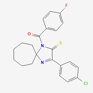 3-(4-Chlorophenyl)-1-(4-fluorobenzoyl)-1,4-diazaspiro[4.6]undec-3-ene-2-thione