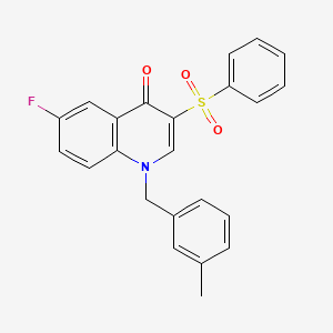 molecular formula C23H18FNO3S B2358440 3-(苯磺酰基)-6-氟-1-[(3-甲基苯基)甲基]喹啉-4-酮 CAS No. 866725-83-9