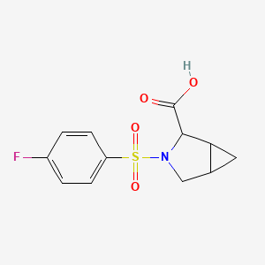molecular formula C12H12FNO4S B2358448 3-[(4-氟苯基)磺酰基]-3-氮杂螺[3.1.0]己烷-2-羧酸 CAS No. 1008396-75-5
