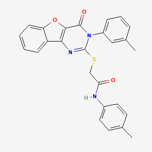 N-(4-methylphenyl)-2-[[3-(3-methylphenyl)-4-oxo-[1]benzofuro[3,2-d]pyrimidin-2-yl]sulfanyl]acetamide