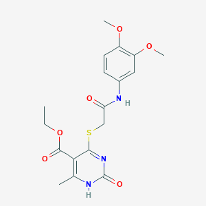 ethyl 4-[2-(3,4-dimethoxyanilino)-2-oxoethyl]sulfanyl-6-methyl-2-oxo-1H-pyrimidine-5-carboxylate