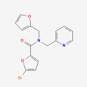 molecular formula C16H13BrN2O3 B2358511 5-bromo-N-(furan-2-ylmethyl)-N-(pyridin-2-ylmethyl)furan-2-carboxamide CAS No. 1351604-62-0