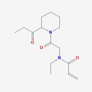 molecular formula C15H24N2O3 B2358517 N-Ethyl-N-[2-oxo-2-(2-propanoylpiperidin-1-yl)ethyl]prop-2-enamide CAS No. 2361879-02-7